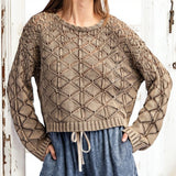 Hey Mama Mineral Washed Sweater TAUPE