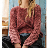 Hey Mama Mineral Washed Sweater RASPBERRY