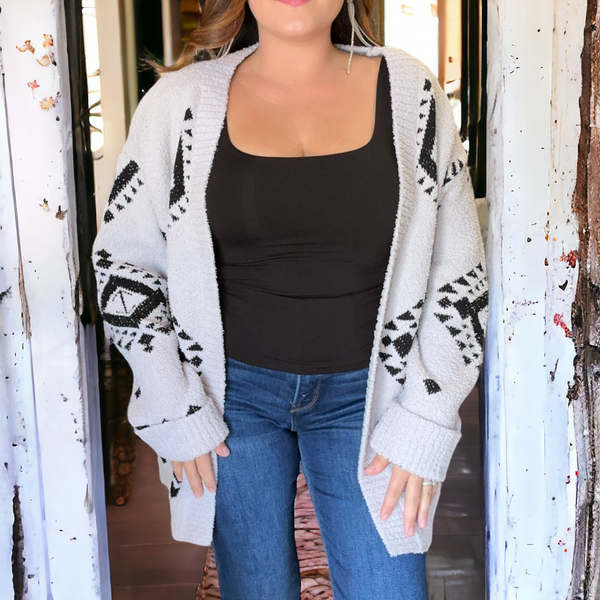 Wind Spirit Aztec Cardigan BEIGE