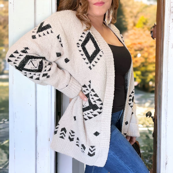 Wind Spirit Aztec Cardigan BEIGE