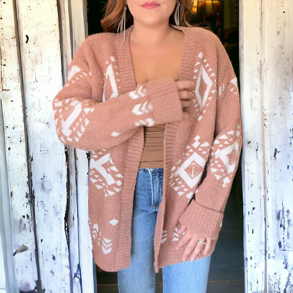 Wind Spirit Aztec Cardigan CAMEL