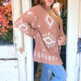 Wind Spirit Aztec Cardigan CAMEL