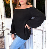 Come With Me Off Shoulder Sweater BLACK