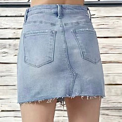 Havana Distressed Denim Skirt LIGHT