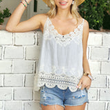 Penny Embroidered Crochet Tank