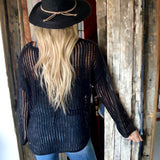 Delilah Open Weave Sweater BLACK