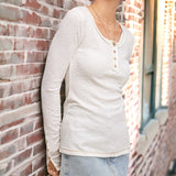 Maya Button Front Henley IVORY