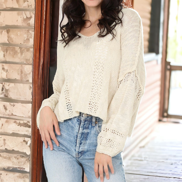 Luna Cropped Pullover IVORY