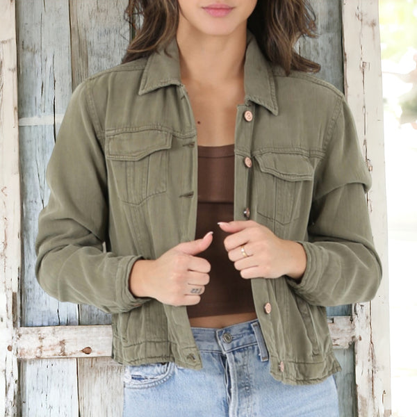 Classic Collared Jacket OLIVE