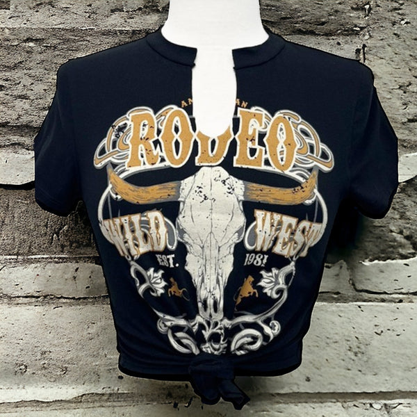 Rodeo Wild West Knotted Tee BLACK