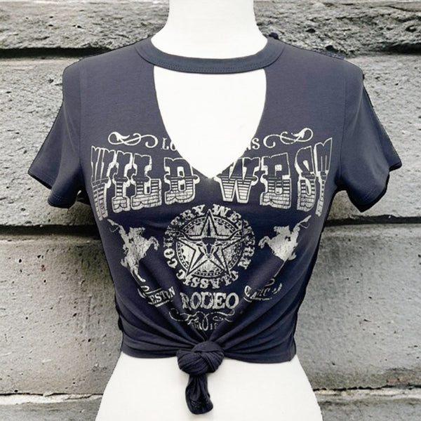 Wild West Cut Out Tee CHARCOAL