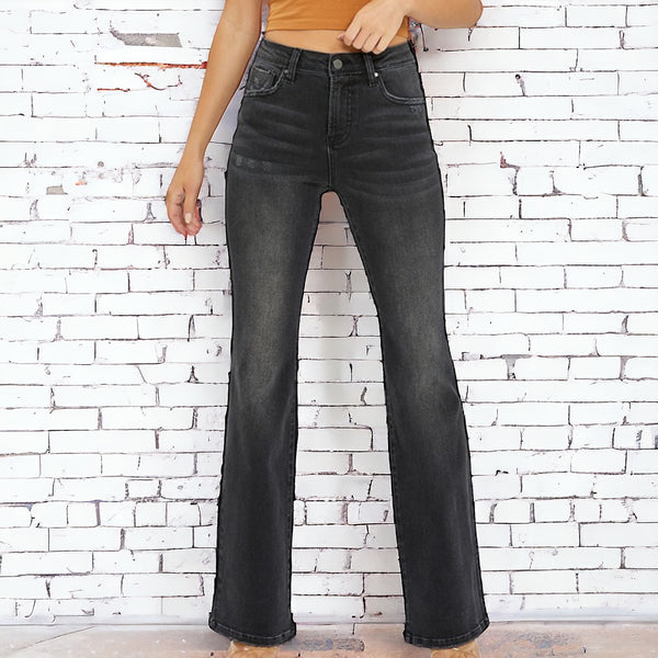 Mid Rise Bootcut Jeans BLACK