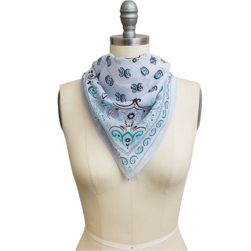 Vintage Style Paisley Bandana BLUE