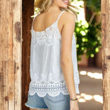 Penny Embroidered Tank WHITE One Size