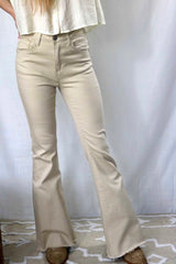 Mid Rise Color Flare Jeans Khaki