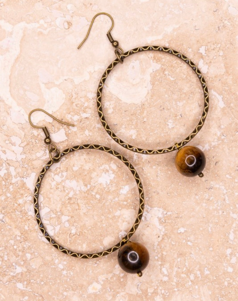 Olivia Earrings Tigers Eye