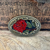 Small Vintage Red Rose Buckle