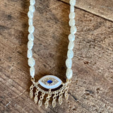 Evil Eye Pearl Choker