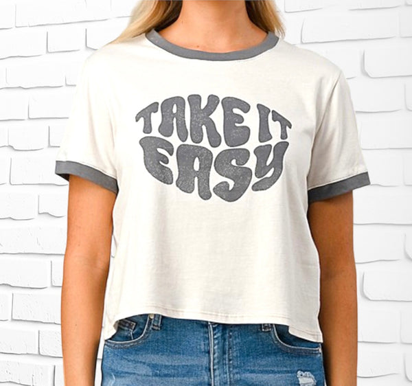 Take It Easy Ringer Tee