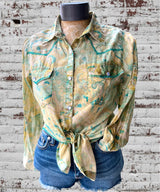 Vintage Cotton Button Up TEAL WASHED